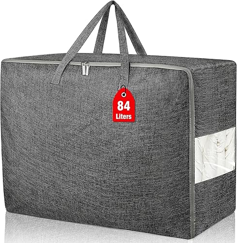 Miniatura 1 de Bolsas de almacenamiento extra grandes de 105 litros, plegables para manta de edredón, organizadores de armario y contenedores de almacenamiento