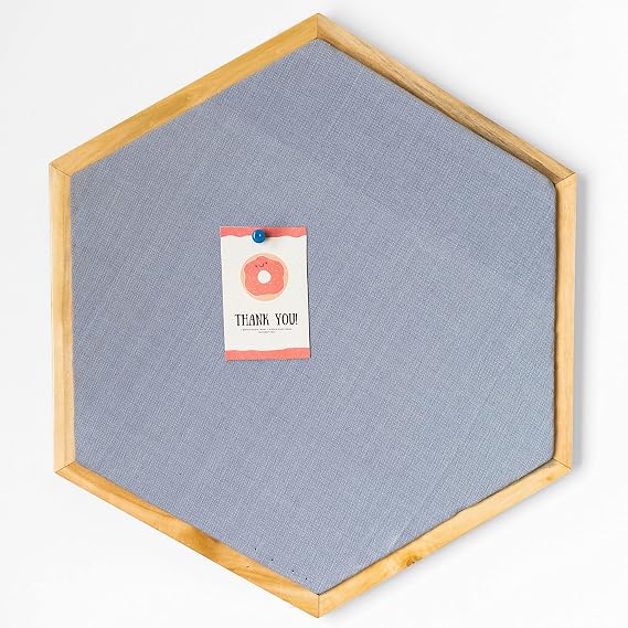 IVEI Hexagon Shaped Combination Board with Magnet Board, Pin Board & Whiteboard - Set of 2 - Grey - Innovative Organizer for Kids and Adults with Magnets to Do Boards Gift for Home, Office, School