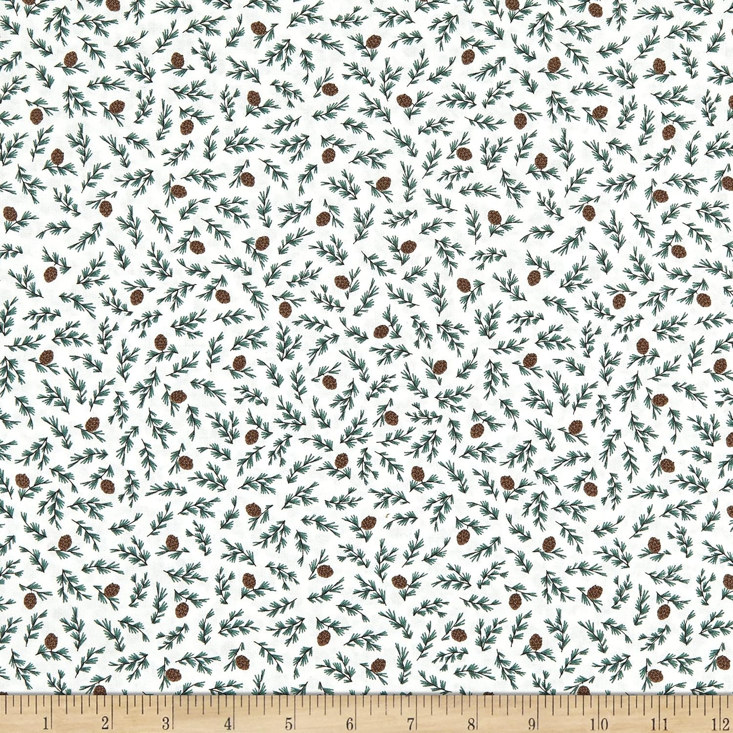 Riley Blake Camp Woodland Pine Cones Offwhite, Fabric by the Yard