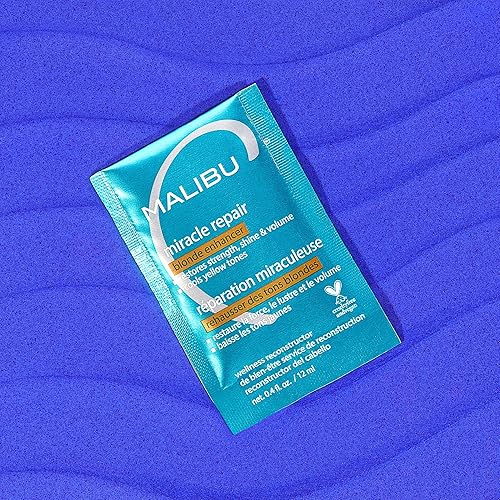 Miniatura 6 de Malibu C Miracle Repair - Reconstructor de cabello, potenciador rubio, tratamiento nutritivo de reparación del cabello para hebras rubias dañadas,