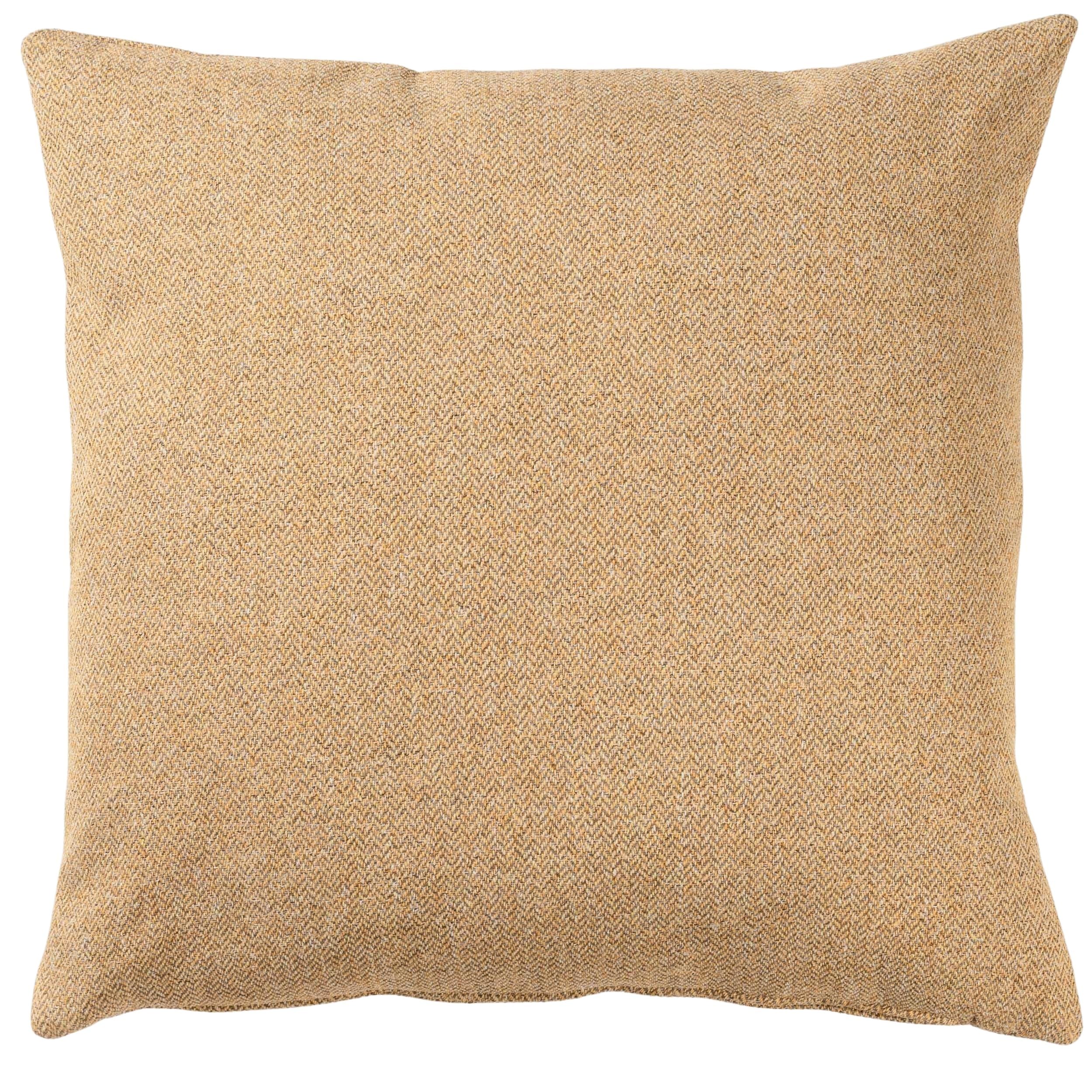 Linen Loft Classic Herringbone Tweed Cushion in Summer Yellow. Sunshine Ochre Yellow Traditional Check Design. 17x17 Square Cushion Cover