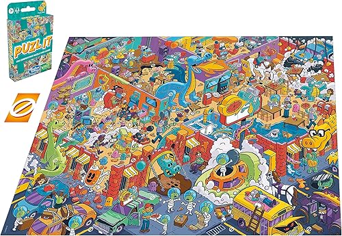 Miniatura 10 de Hasbro Gaming Puzl It - Juego de cartas de rompecabezas competitivo, juegos para niños y familiares, de 2 a 6 jugadores, tema de fiesta de pizza,