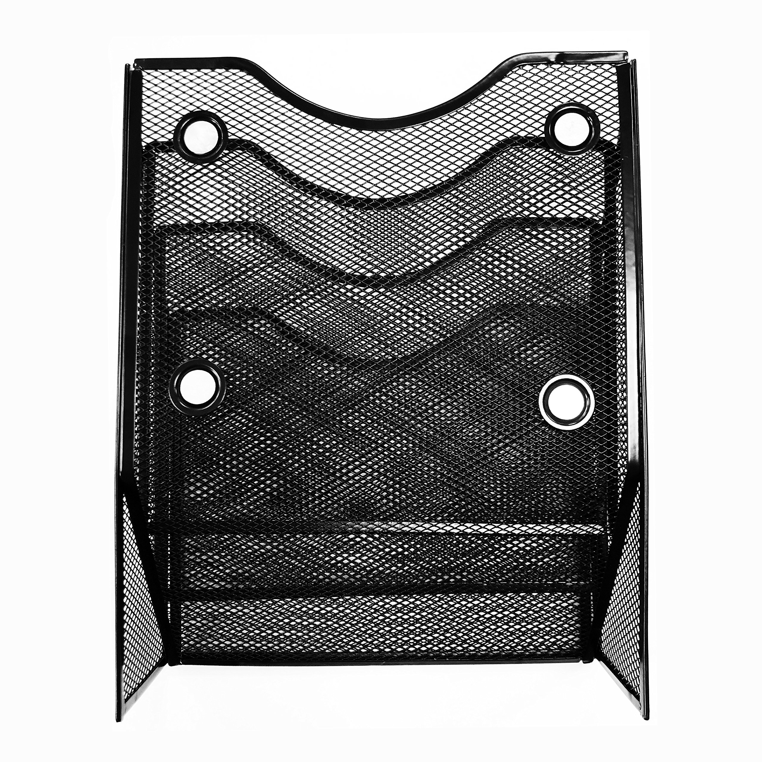 Porta Riviste a 3 comparti metallo Nero da muro o da scrivania
