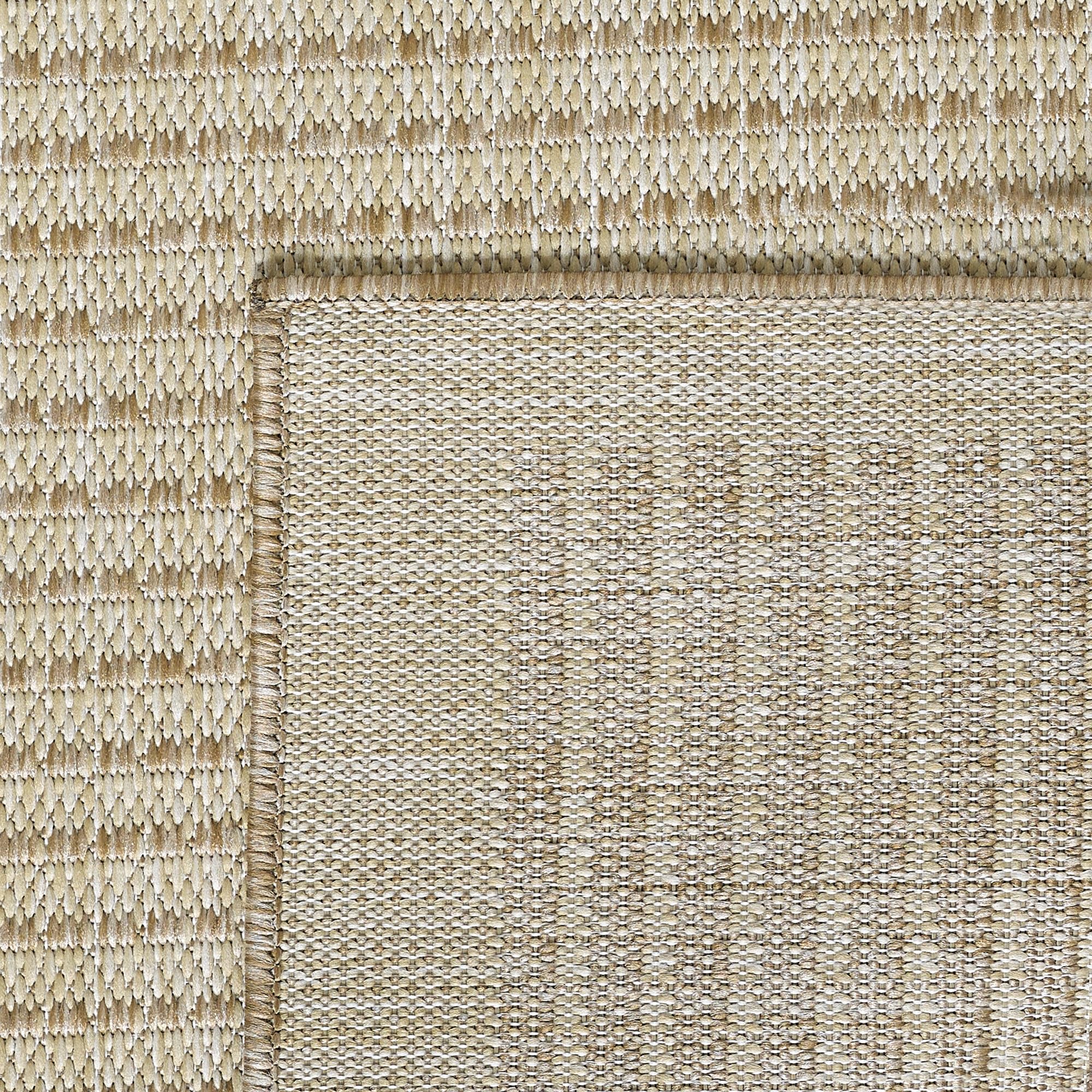 Carpetsale24 Tapis pour l'intérieur et l'extérieur - Résistant aux intempéries - 200 cm - Rond - Beige uni - Lavable - Imperméable - Facile d'entretien et tissé à plat - Idéal pour balcon, jardin