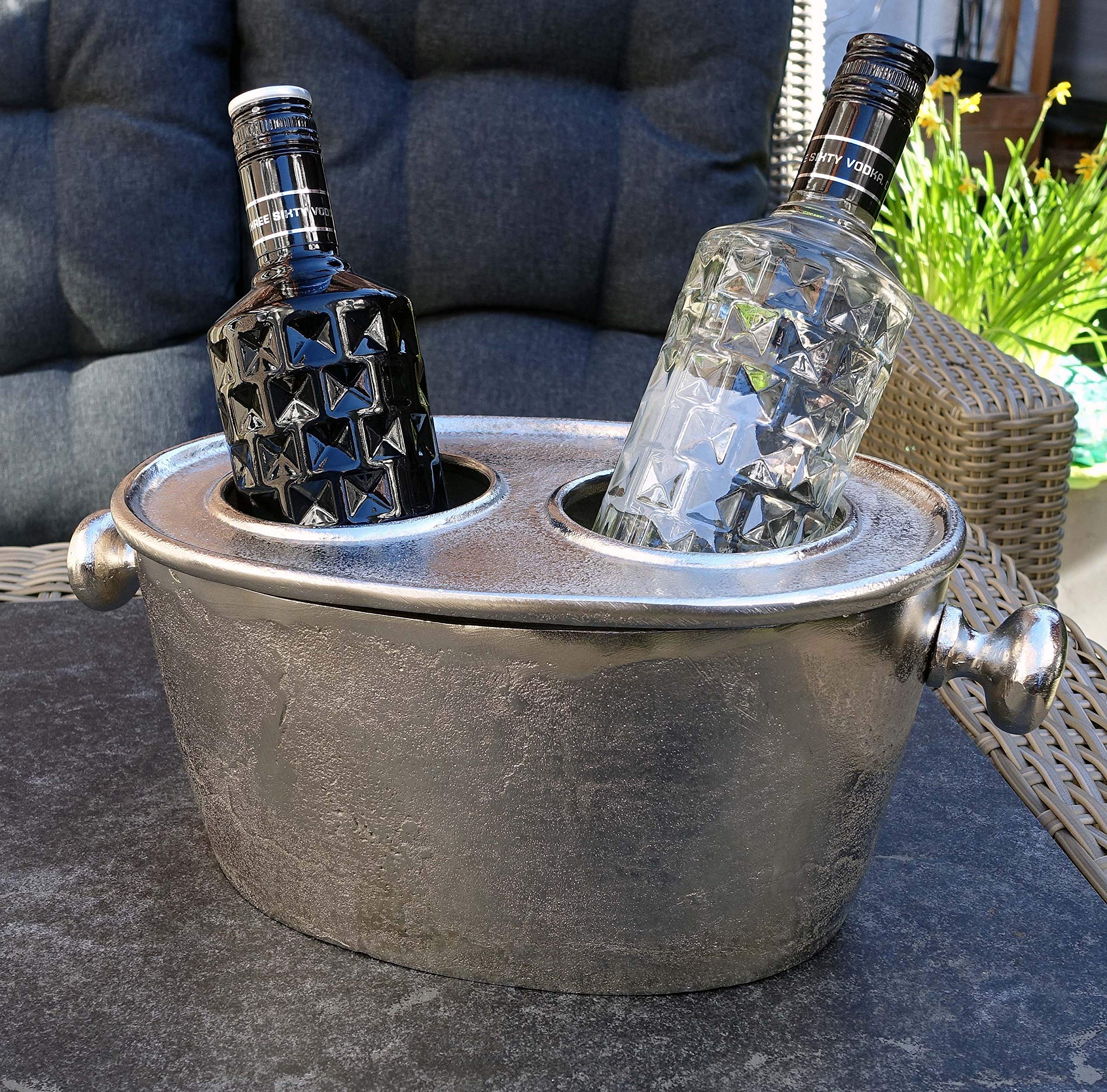MichaelNoll Refroidisseur à Vin et Champagne en Aluminium Argenté - 31 cm