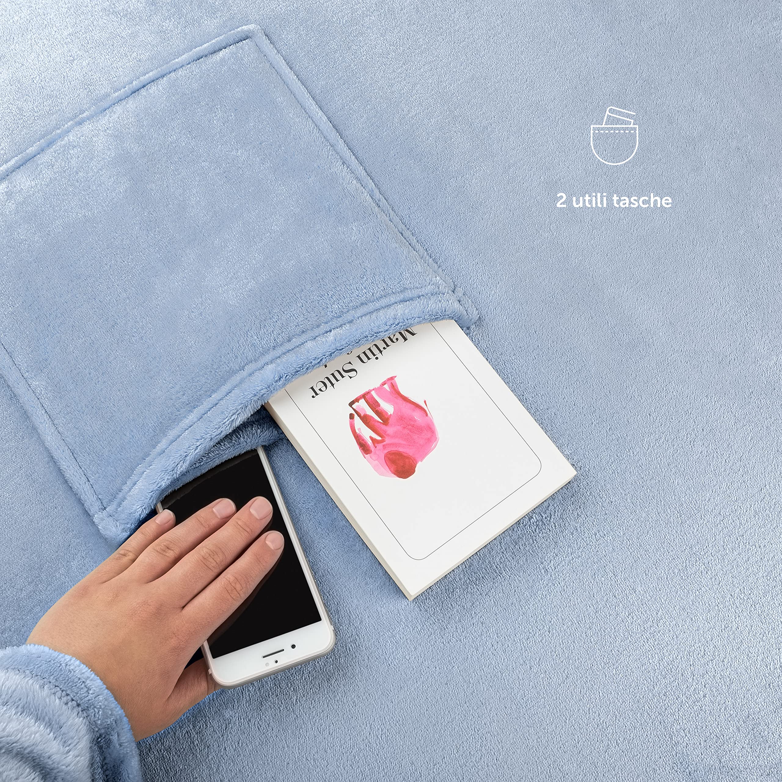 Blumtal Coperta Indossabile con Maniche, Coperta in Pile Indossabile con Tasche, Coperta con Maniche