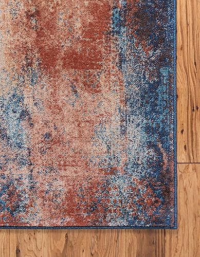 Miniatura 8 de Unique Loom Mystic Collection - Alfombra abstracta teñida, moderna de mediados de siglo, rústica, 8 pies 0 pulgadas x 10 pies 0 pulgadas,