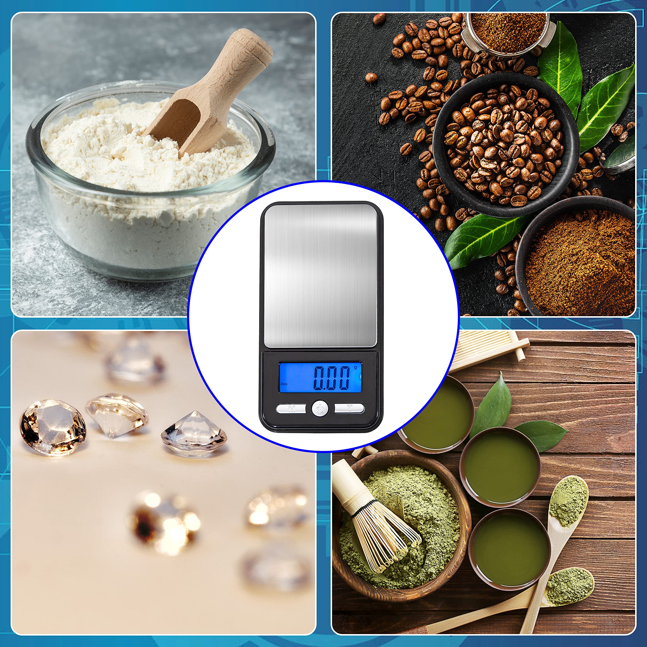American Weigh Scales Mini báscula LCD de alta precisión con pantalla LCD retroiluminada (AC 150) 150 G x 0,01 G