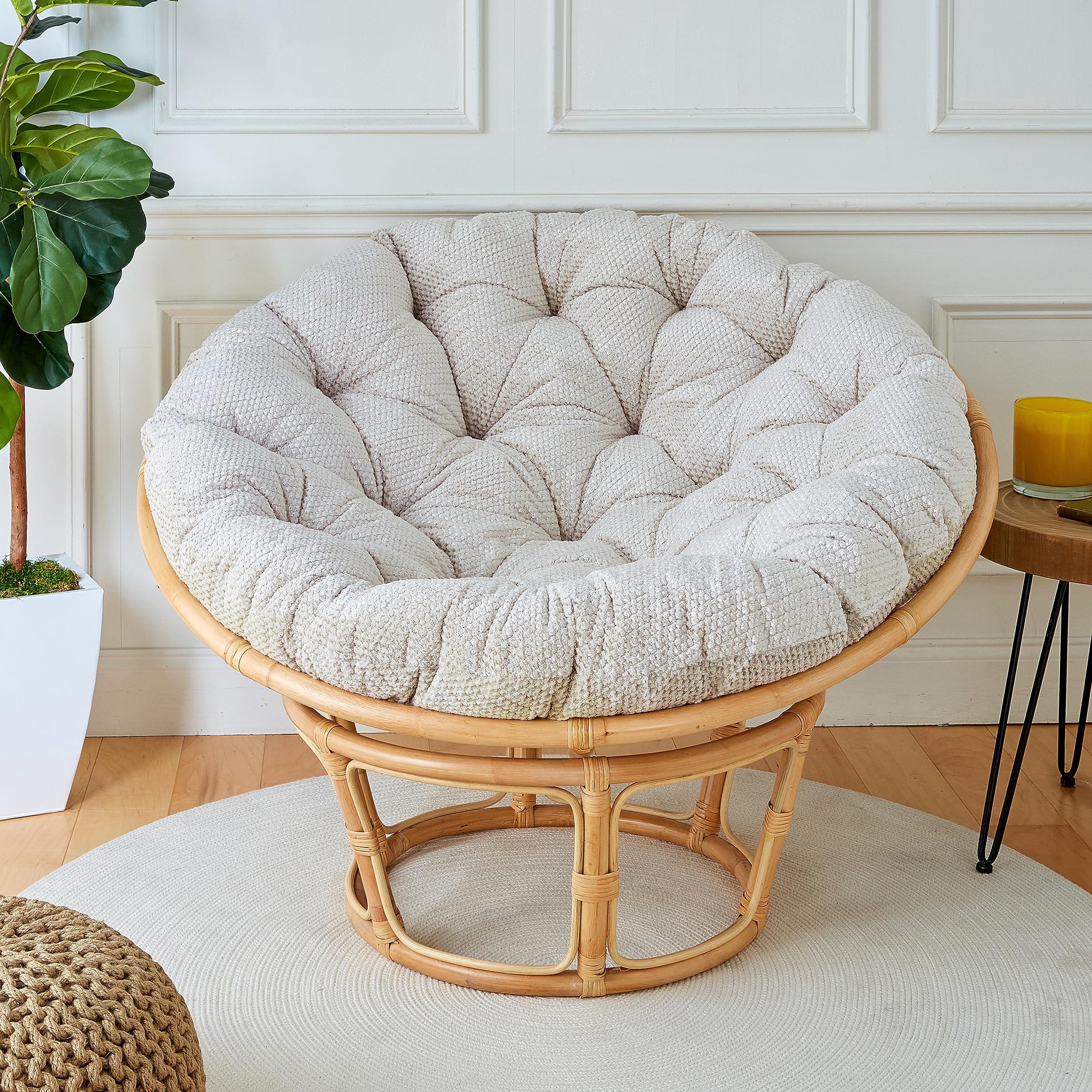 Sorra Home Indoor Papasan Cushion, 48 in x 48 in x 4 in, Peyote 2 Count