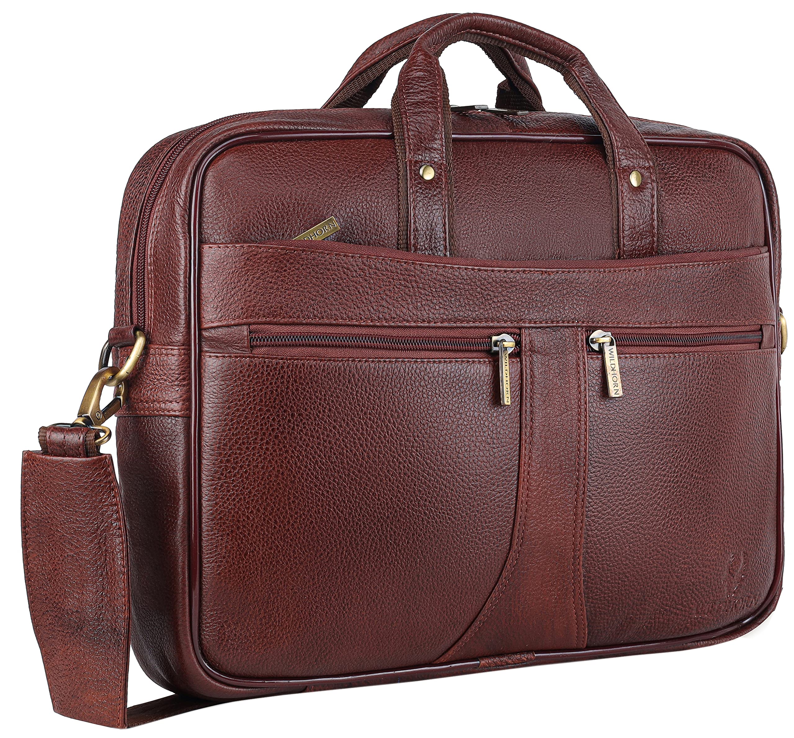 wildhorn Genuine Leather Office Bag for Men | 15.6-Inch Professional Laptop Bag with Adjustable Straps I 1-Year Warranty-picture-41