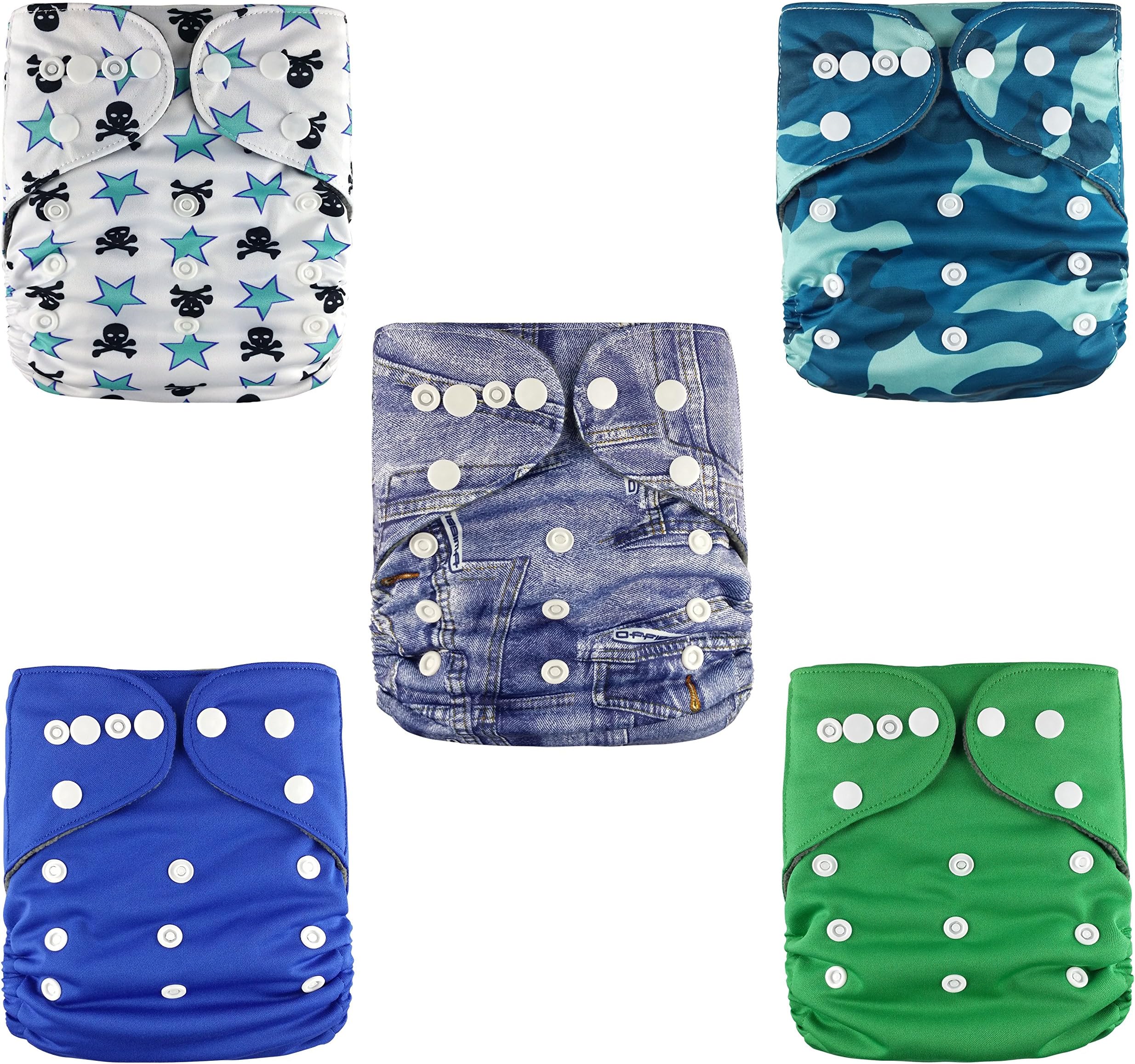 NEW DESIGN Bamboo Charcoal Cloth Diapers + Inserts Set from Jack Jill Baby (Rough & Ready)