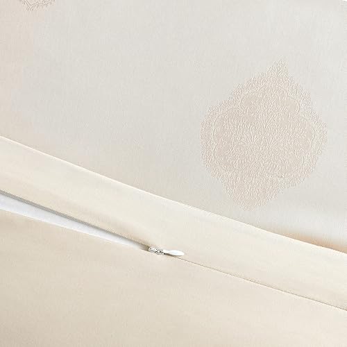 Miniatura 4 de Threadmill Juego de funda de edredón 100% algodón para tamaño Queen, con cierre de cremallera y fundas de almohada, fácil cuidado y transpirable,