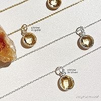 Vista 112 de Round Pendant Necklace, Natural Gemstones, Labradorite, Rainbow Moonstone, Crystal, Rose Quartz, Amethyst, Citrine, Sterling Silver, Handmade