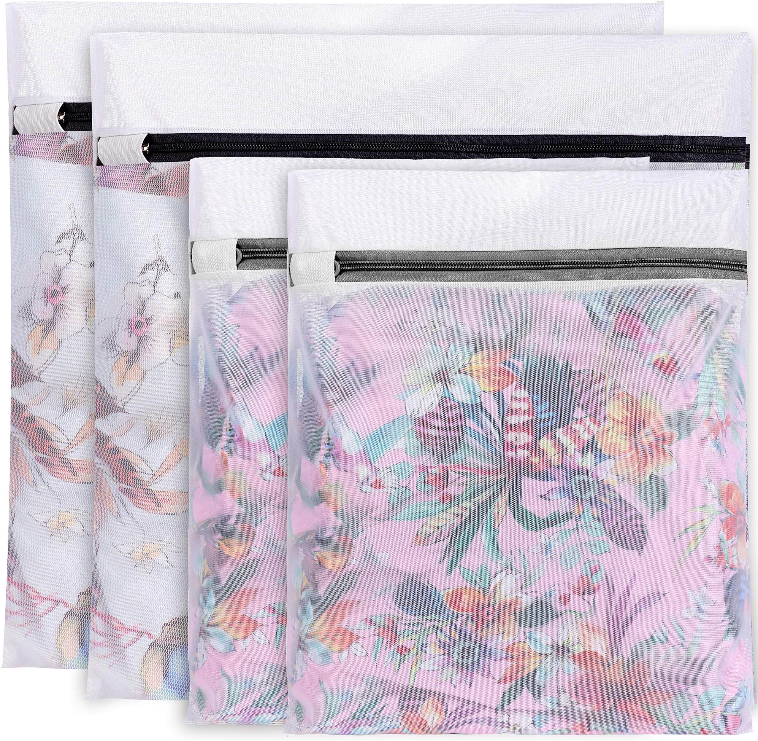 BAGAIL Set of 4 Mesh Laundry Bags - 2 Extra Large,2 Large Clothes Wash Bag for Blouse, Hosiery, Stocking, Underwear,Lingerie, Travel Laundry Bag