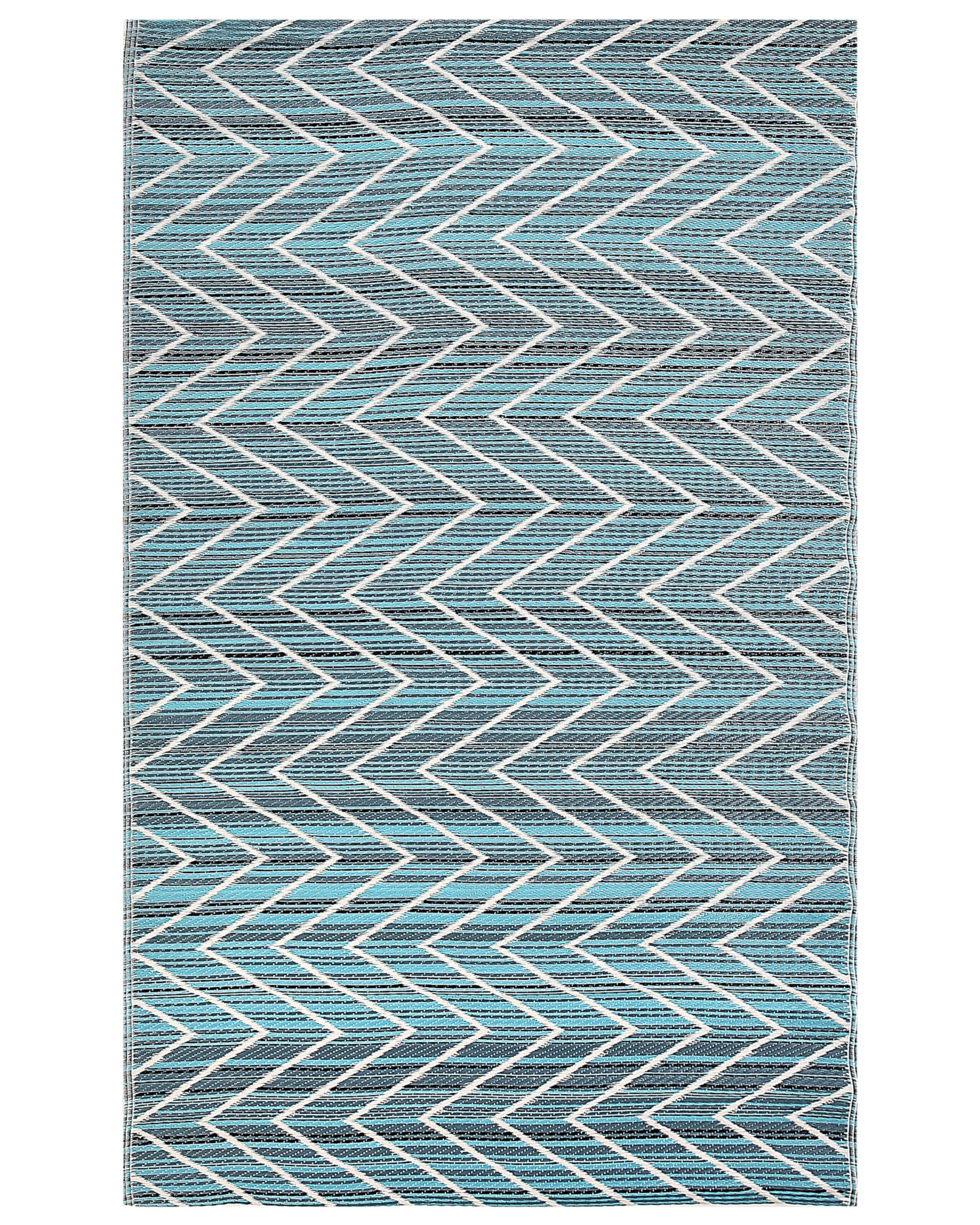 Dywan zewnętrzny 120 x 180 cm niebieski materiał z recyklingu wzór geometryczny Balotra