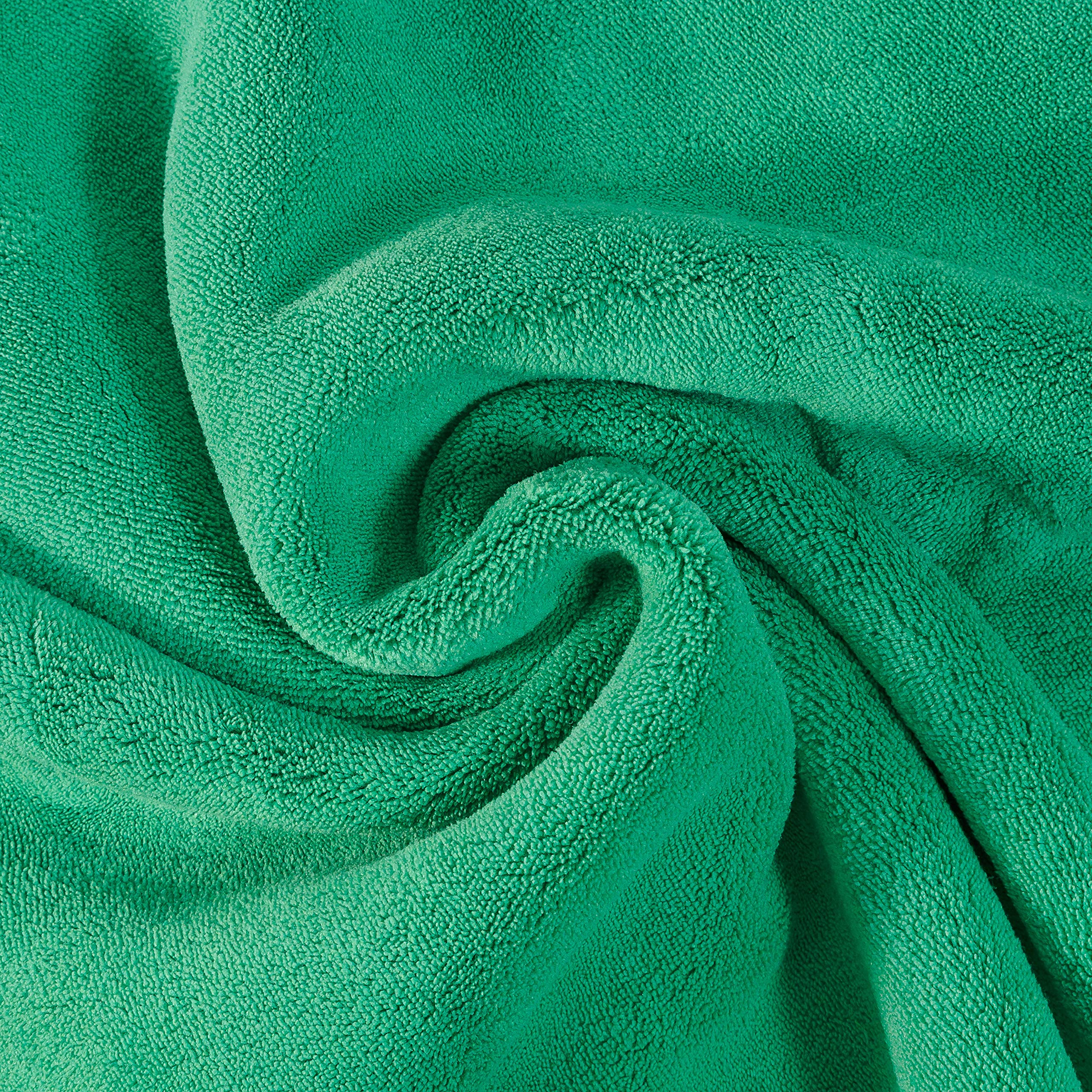 Toalla de secado de microfibra de 800 g/m², color verde | Paño de limpieza de felpa grande de 50 x 76 cm para lavar el coche, detallar, pulir, hogar, baño, vidrio, sin pelusa y antiarañazos.