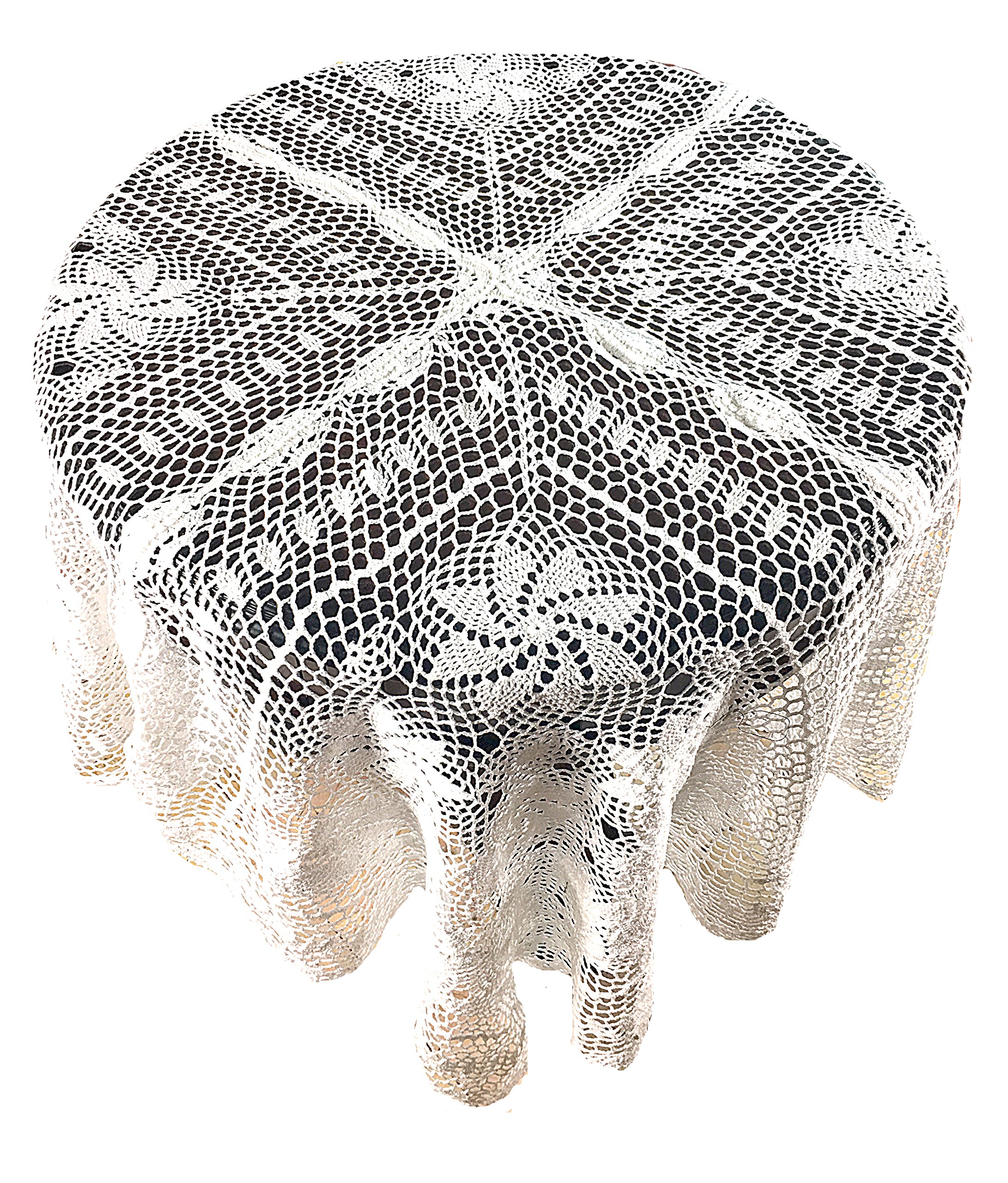 Nappe Vintage Blanc Cassé - Mélange De Tissus - Occasion
