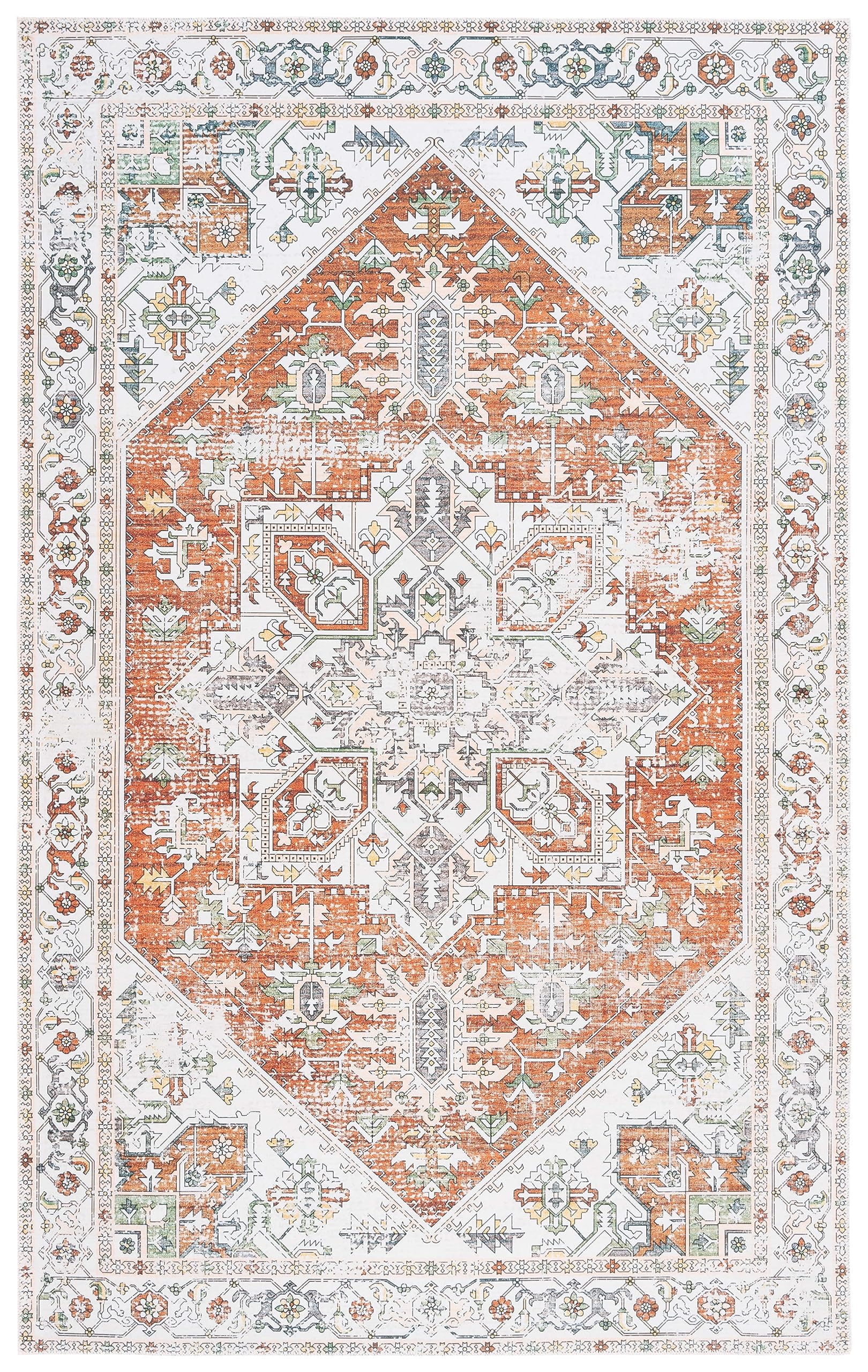 Safavieh Distressed Rug Ideal for High Traffic Areas, Machine Washable and Non Slip, Arizona Collection, Short Pile - Image 3