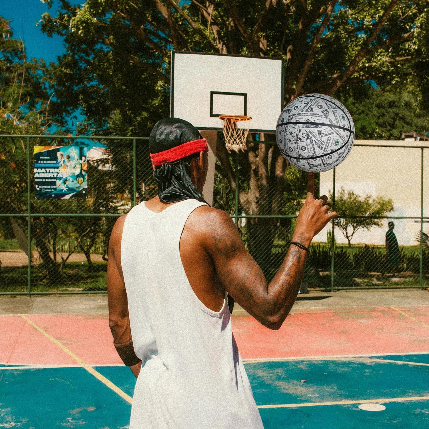 PU Leather Dollar Basketball – Official Size 7(29.5''), Size 6(28.5''), Size 5(27.5''), Indoor/Outdoor Streetball Birthday Gift Ball