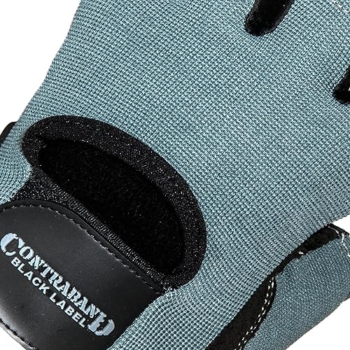 Miniatura 7 de Contraband Black Label 5050 Mens Basic Leather Fingerless Weight Lifting Gloves - Durable Light - Medium Padded Split Leather Gym Gloves - Perfect