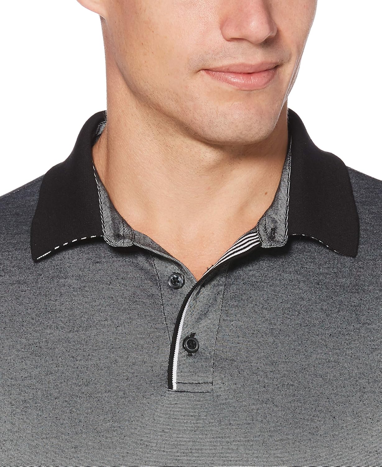 Perry Ellis Men's Icon Polo Shirt with Solid, Breathable, Moisture-Wicking Fabric (Sizes Small-5xl) X-Large Black