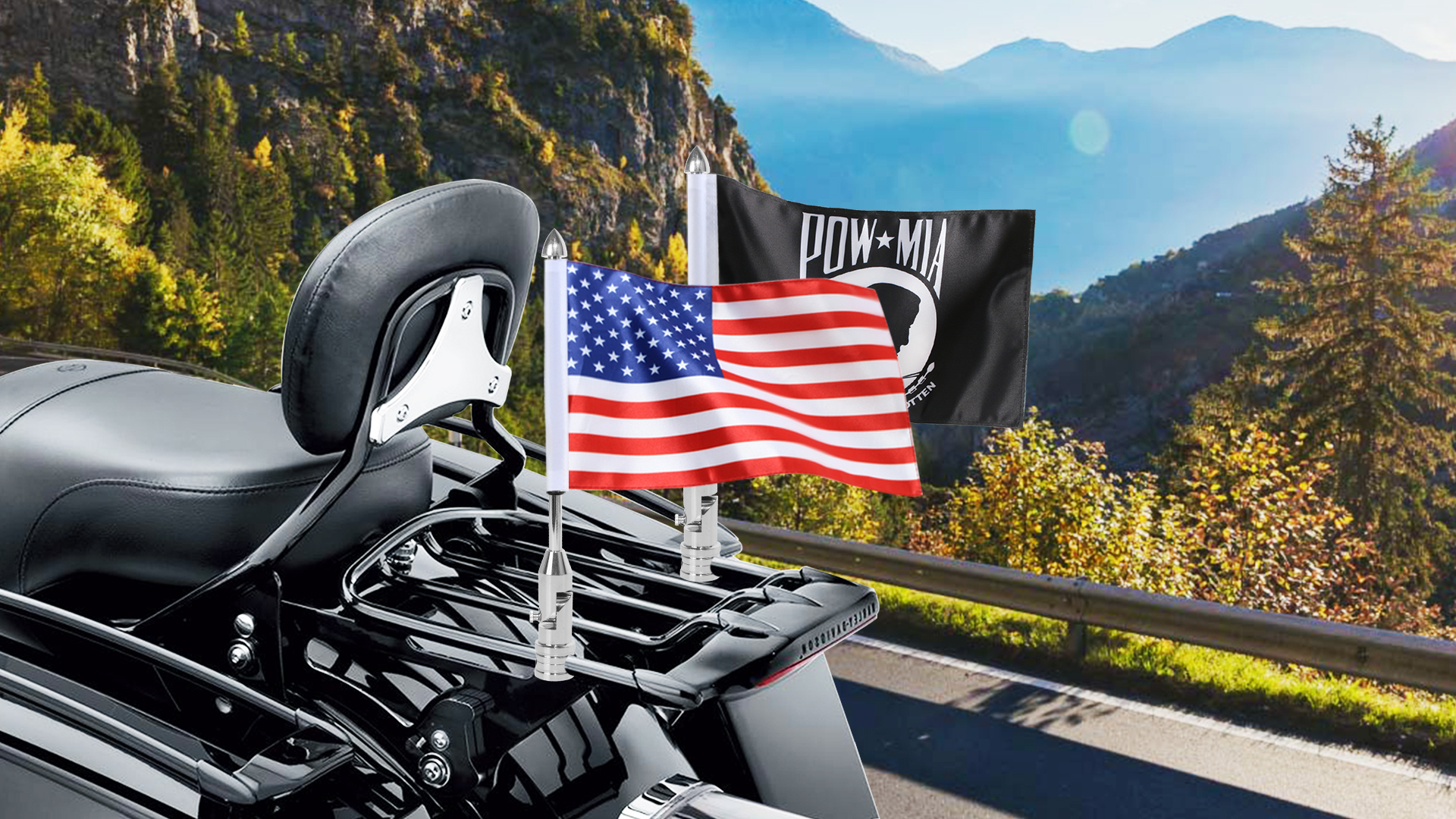 Amazon.com: Outdoor Motorcycle Flag Foldable 90° Flagpole Mounts