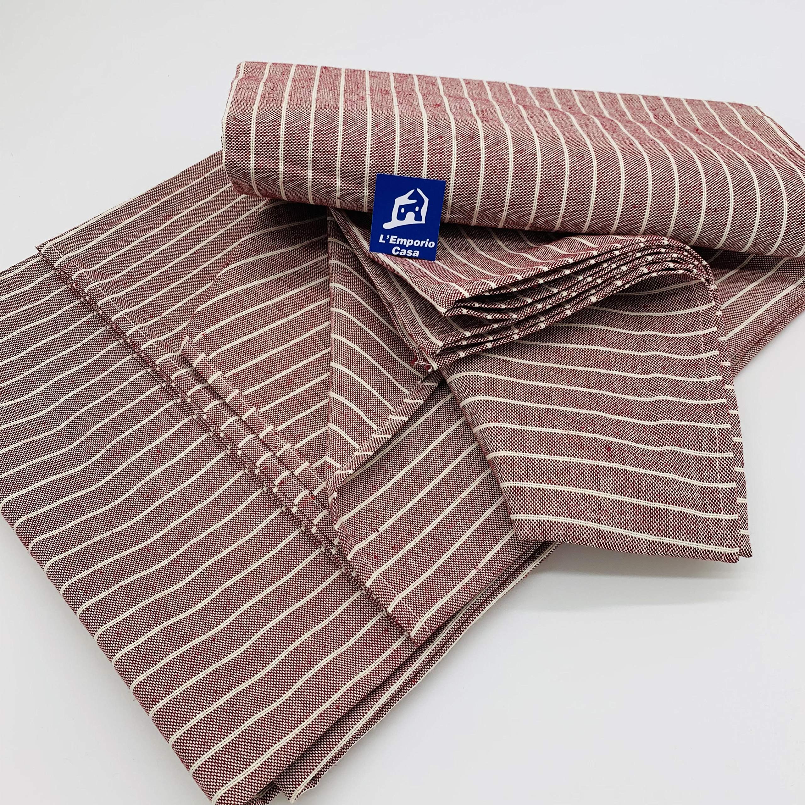 L'Emporio Casa Telo Copridivano Copriletto Tela Grossa Robusta Cotone in Panama 160X260-260x280-360x280 Misure Maxi Lenzuolo Copritutto Cotone Granfoulard Made Italy (BORDEAUX, 260X280)