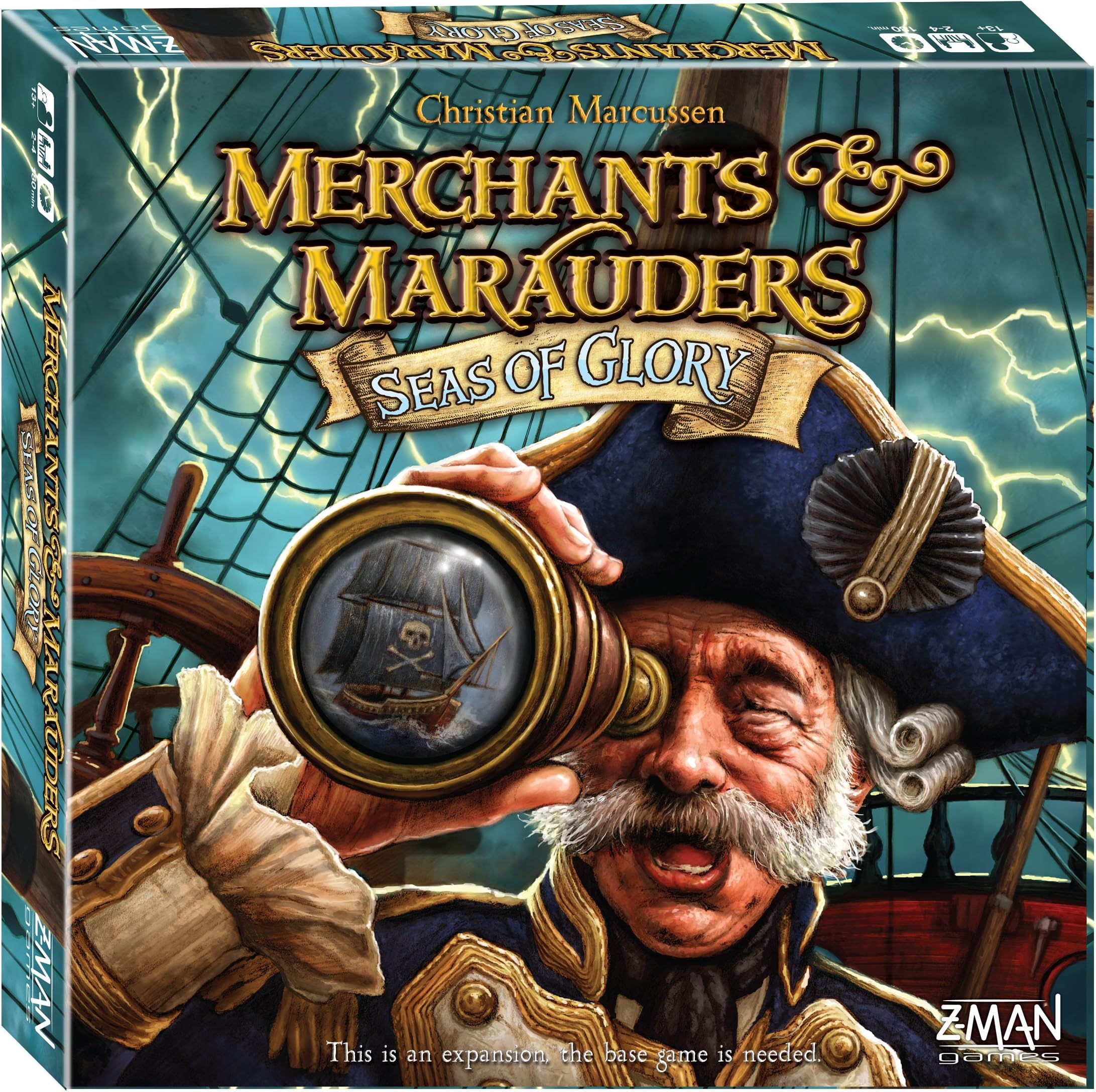 Merchants & Marauders Seas of Glory Board Game EXPANSION - Pirate Themed Fighting Strategy Game for Kids & Adults, Ages 13+, 2-4 Players, 180 Minute Playtime, Made by Z-Man Games