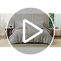 MILDLY Queen Size Duvet Cover Set 100% Long-Staple Cotton Luxury White Floral Patten Reversible Comforter Cover Set 3Pcs
