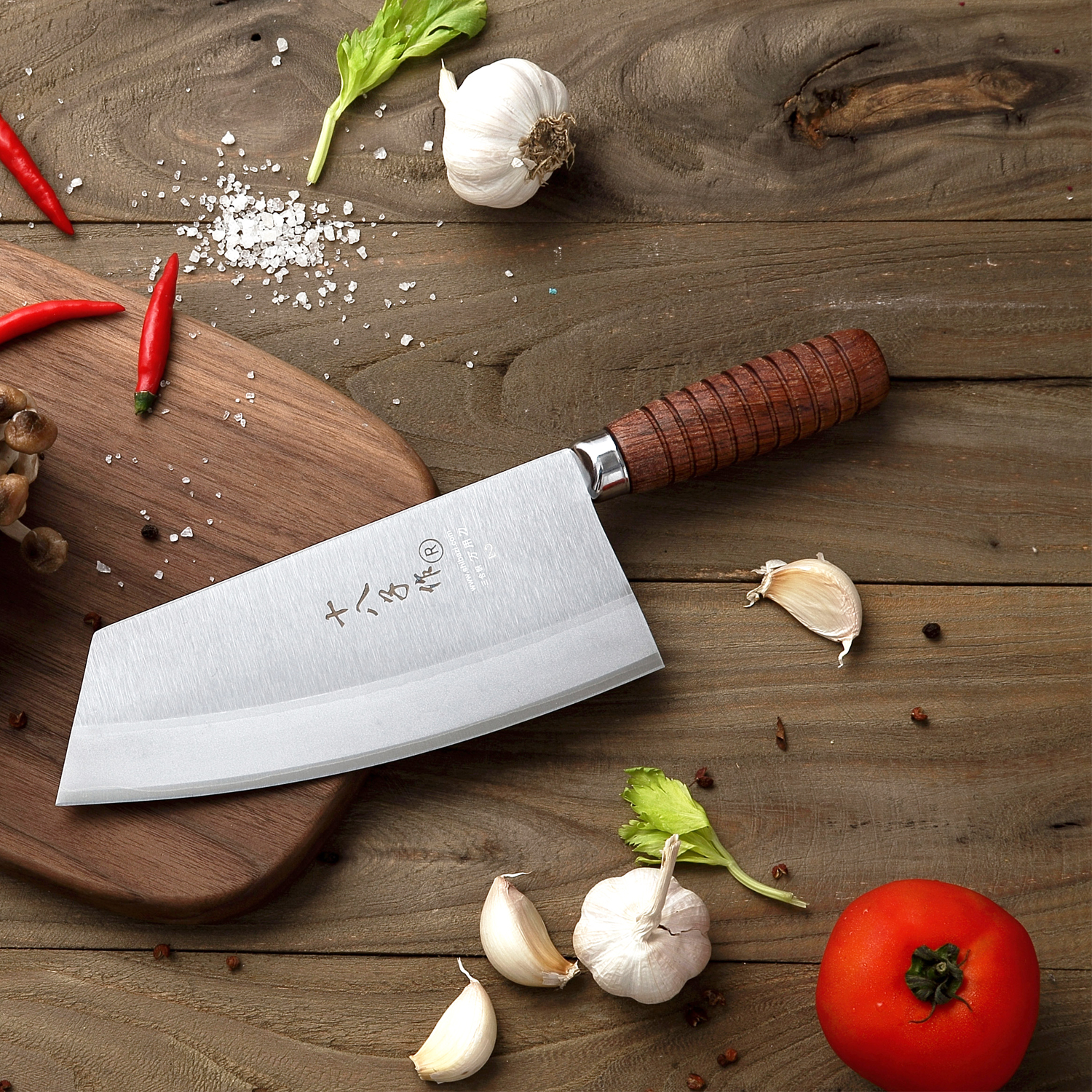 SHI BA ZI ZUO Chinese Cleaver Meat Bone Chopper Chef Knife 7 Inch