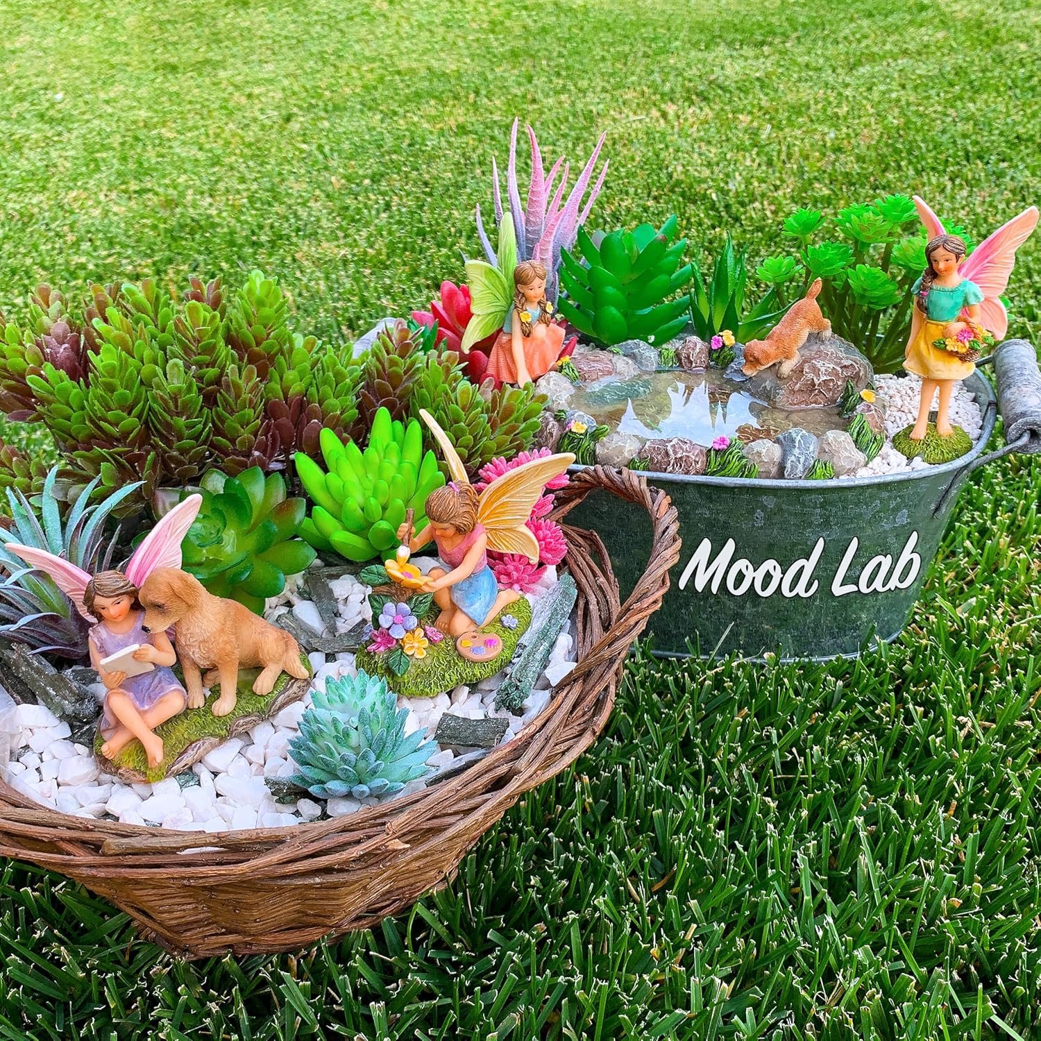Mood Lab Fairy Garden Miniature Pond Kit - Figurines & Accessories Set of 5 pcs - Outdoor or House Decor - Image 4