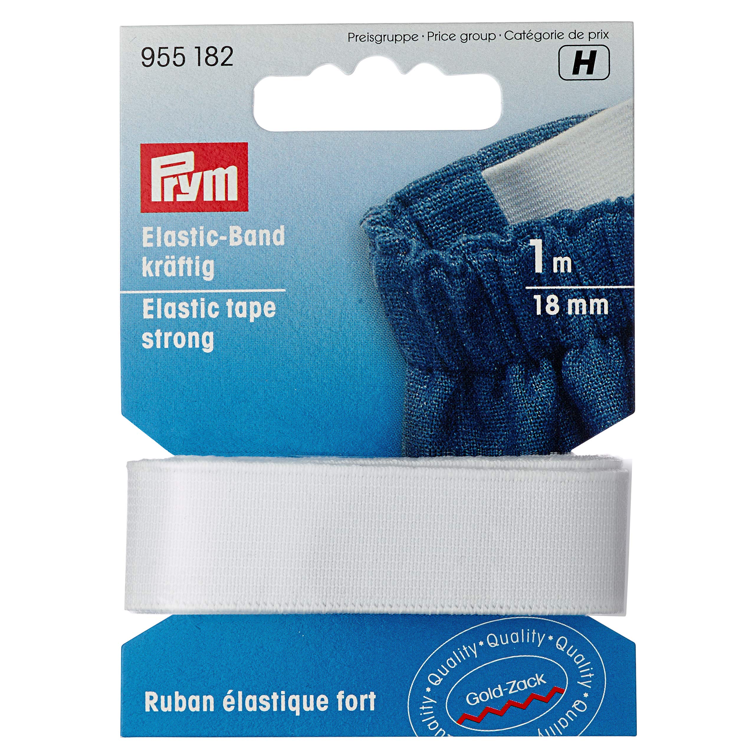 Prym 955182 Elastic tape strong 18 mm white