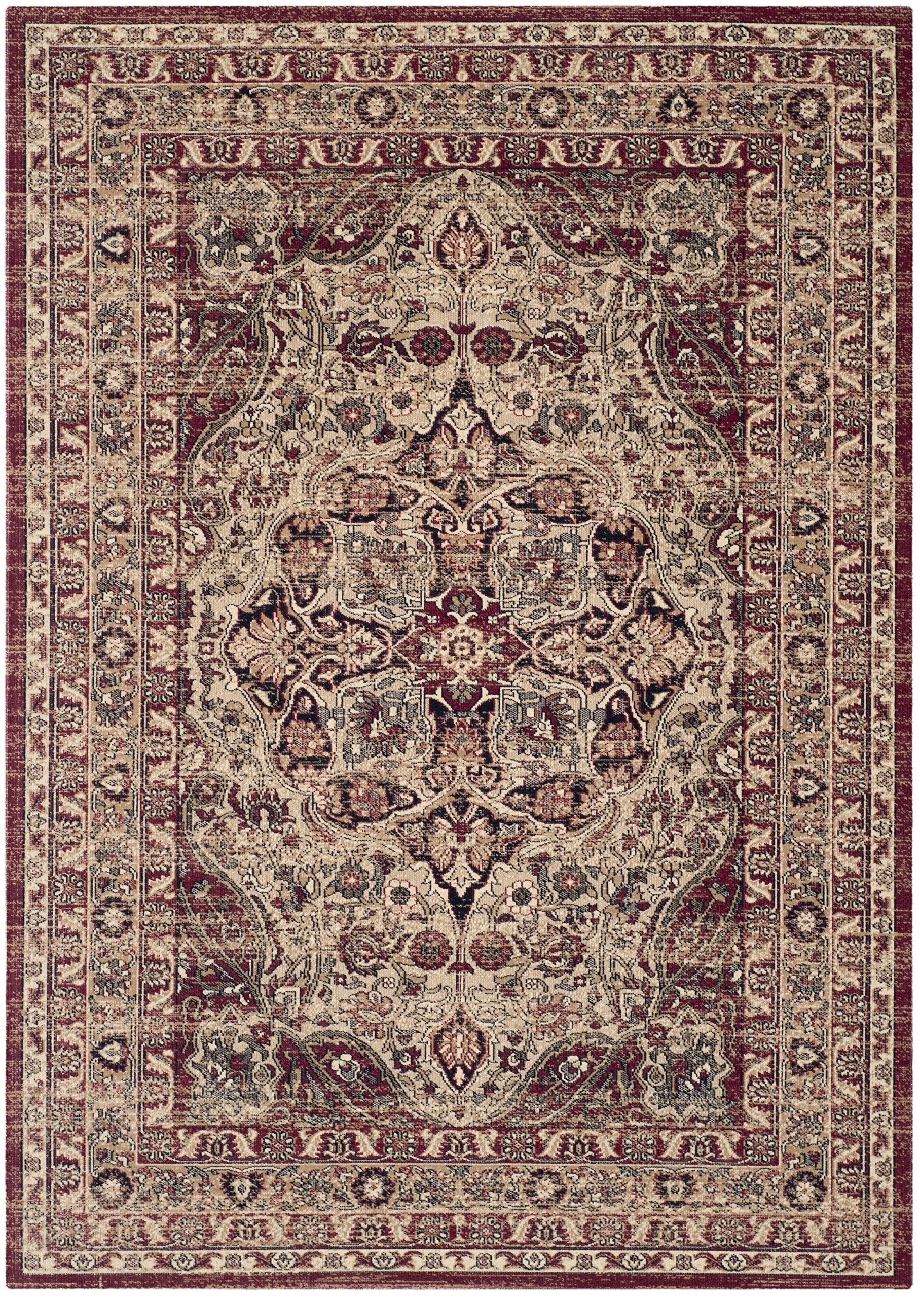 Safavieh Nadine Area Rug, Woven Polypropylene Carpet in Creme/Red, 243 X 304 cm