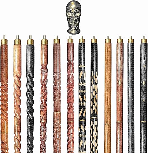 AANauticals - Bastón de madera para hombres y mujeres cabeza de calavera vintage hecho a mano personalizado y plegable 12 bastones diseño