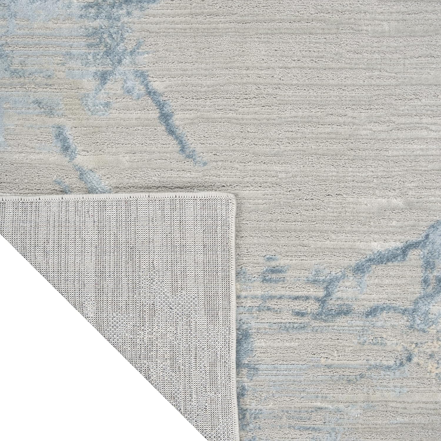 Calvin Klein Enchanting Grey/Sky 3'2" x 5' Area Rug, Transitional, Floral, Easy Cleaning, Non Shedding, Bed Room, Living Room, Dining Room, Kitchen (3' x 5')