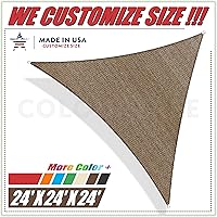 Vista 1 de ColourTree 24' x 24' x 24' Toldo triangular marrón parasol de tela para sombra, toldo para patio, cochera - Bloqueo UV resistente a los rayos UV