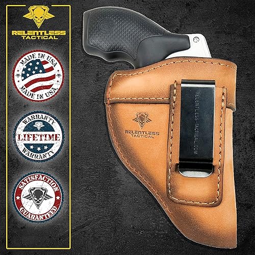 Miniatura 6 de Cartuchera de piel para Defender IWB, se adapta a la mayoría de los revólveres de marco J incluyendo Ruger LCR, S&W 442642, Taurus, Charter & y la