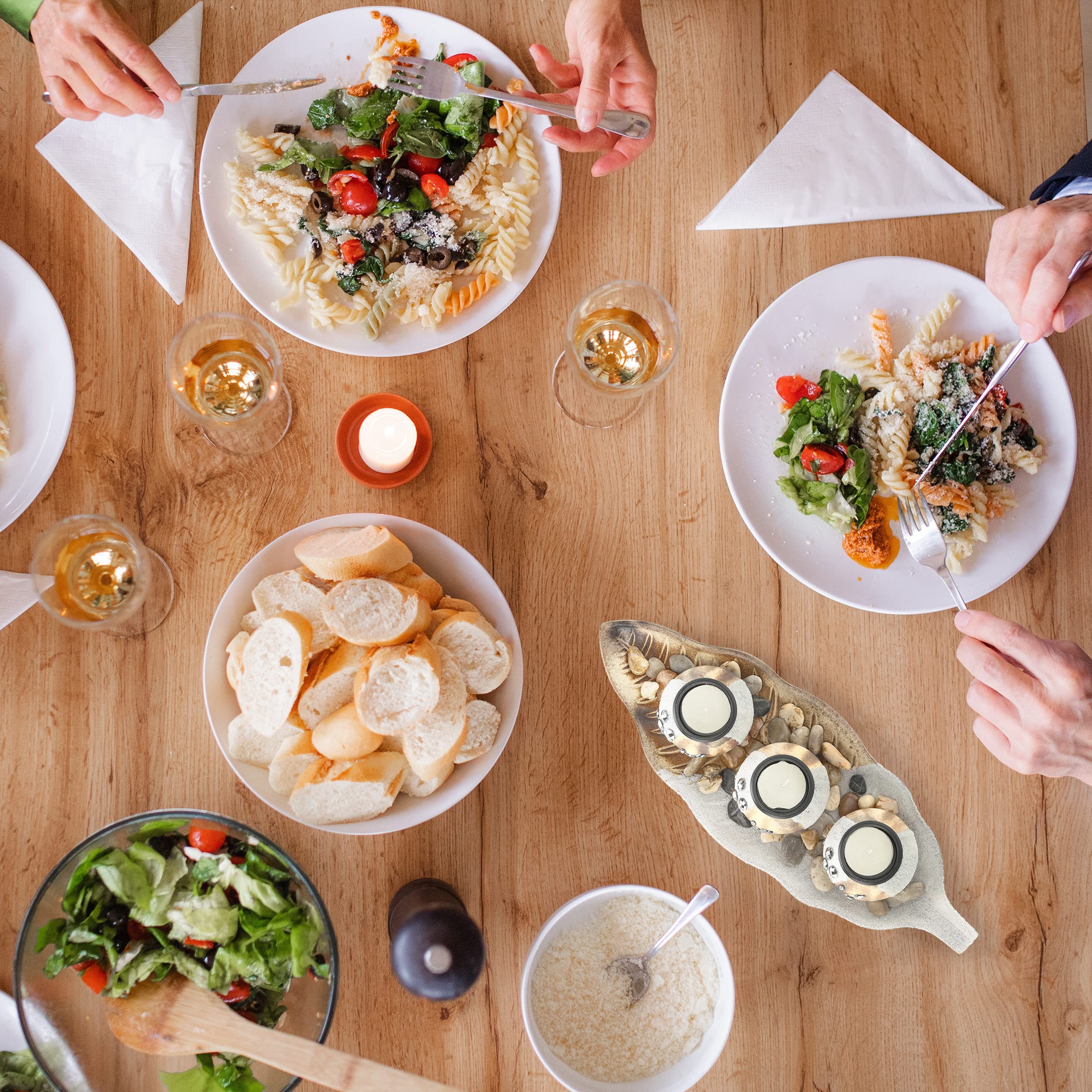 Portacandele Decorativo Con Vassoio E Pietre - 50 Cm, Stile Shabby Chic, Grigio E Bianco - Foto 5