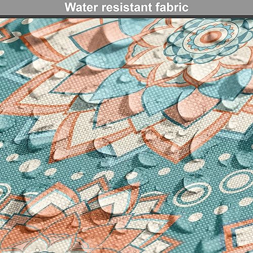 Miniatura 6 de Ambesonne Tela de loto de The Yard, motivos de mandala de las culturas orientales con flor inspirada en el bohemio, tela decorativa para tapicería y