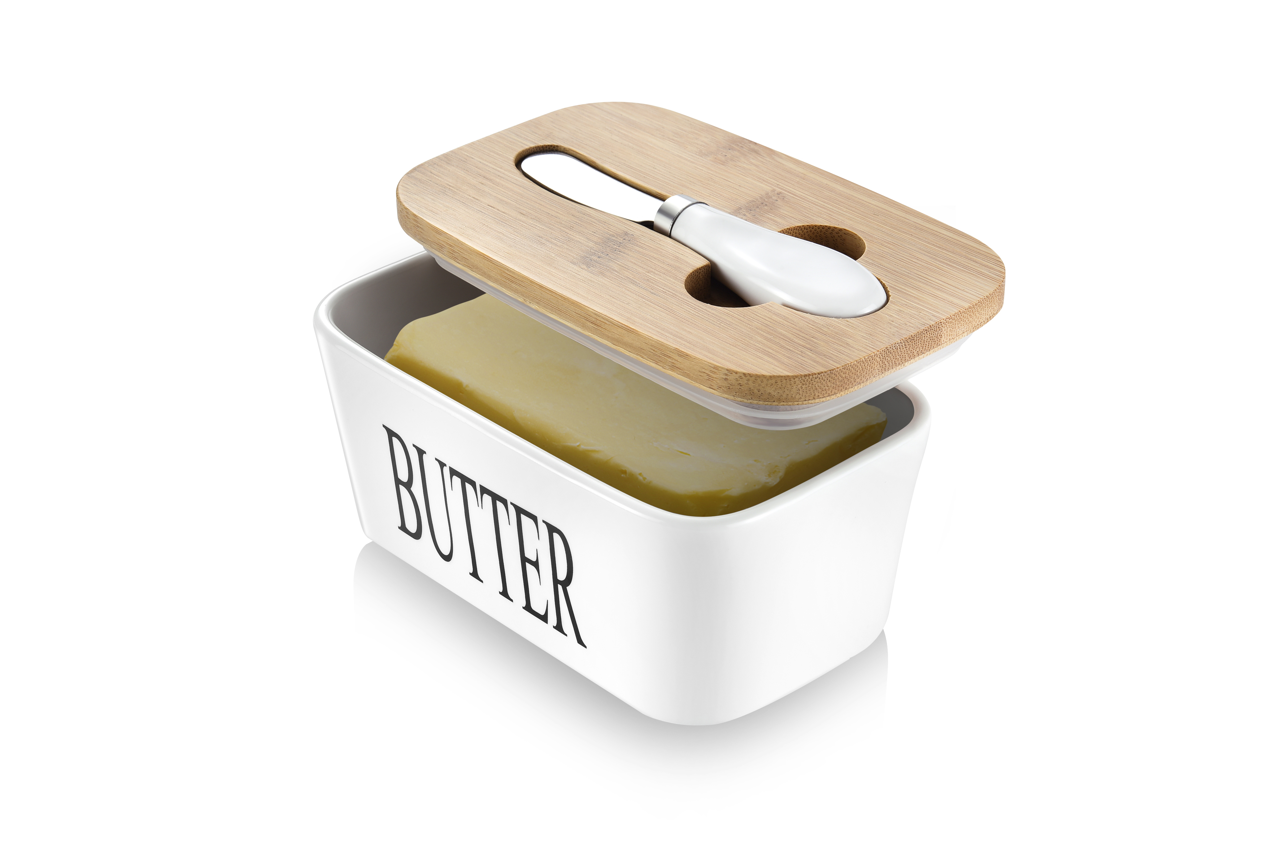 TP Butter Dish With Lid & Knife - Melamine Butter Keeper For Countertop, Unbreakable, Dishwasher Safe, Teal - View #7
