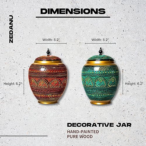 Miniatura 5 de Tarro de madera con tapa, tarro decorativo, tarro de madera hecho a mano, tarro decorativo para decoración del hogar, hermoso centro de mesa para