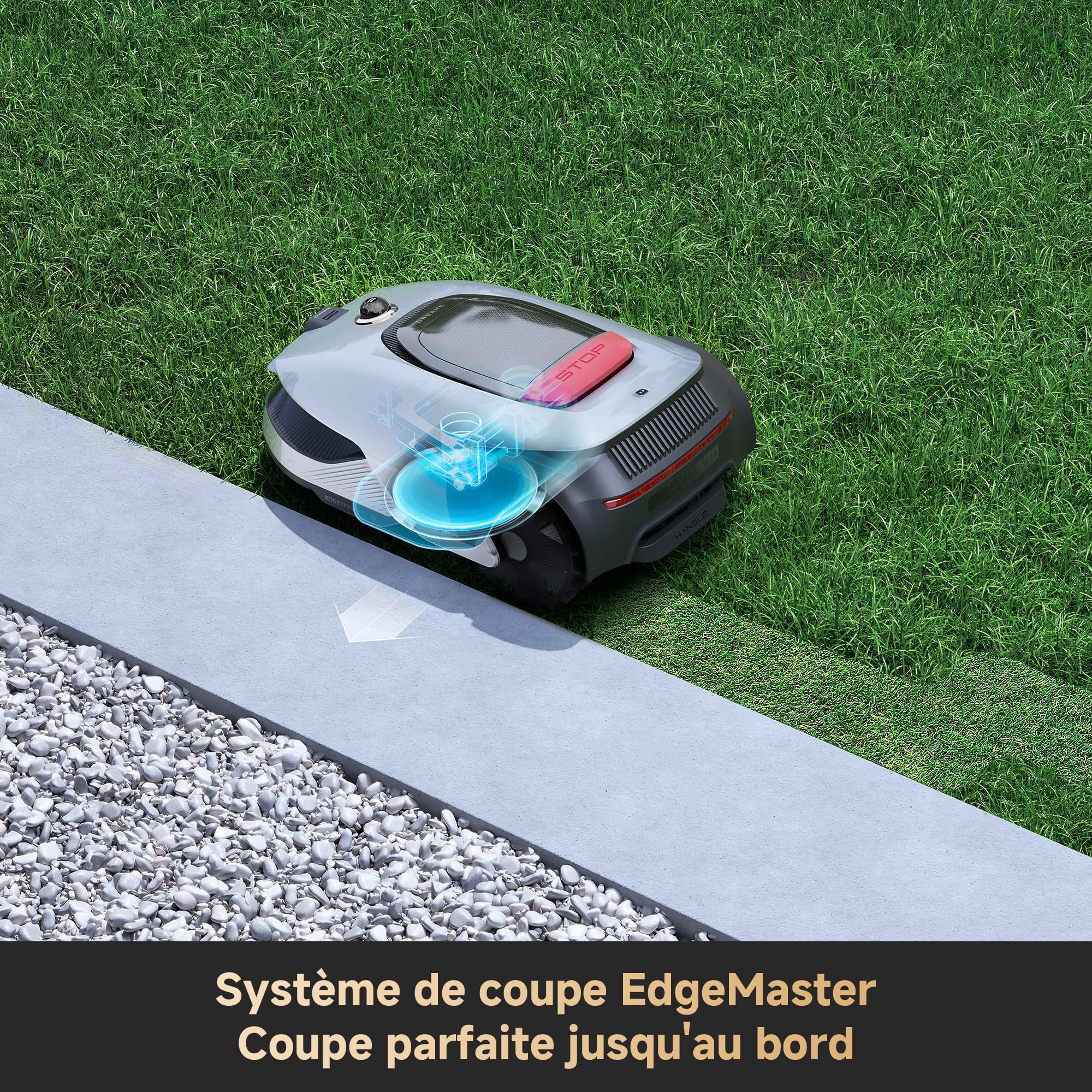 DREAME A2 3000 Robot Tondeuse sans Fil avec Garage Périphérique, 360° 3D LiDAR avec Caméra IA, Cartographie Double Fusion Pelouses 3000 m², évitement d'obstacles, EdgeMaster, Moteur Silencieux