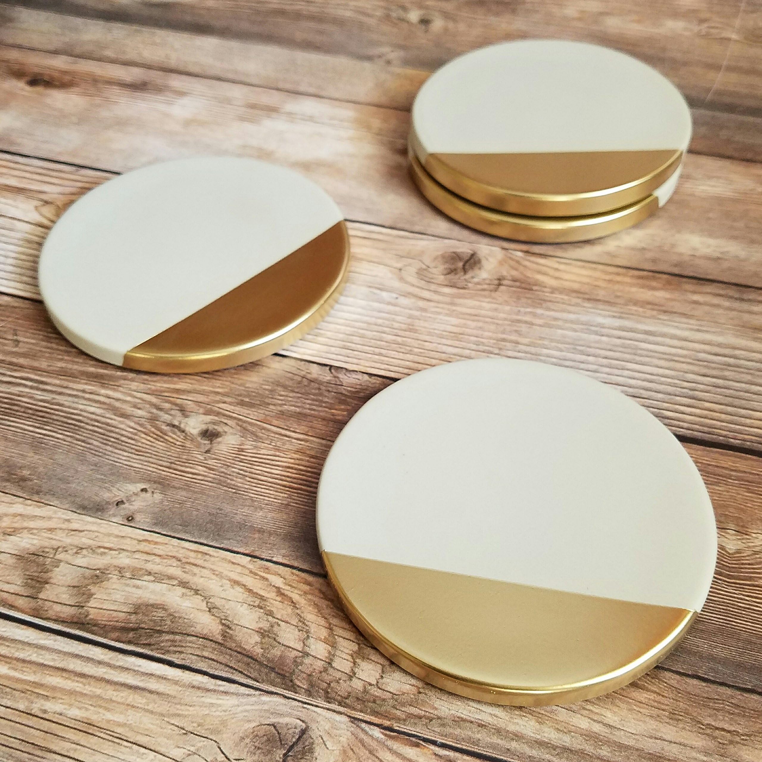 Gold Dipped Concrete Coasters