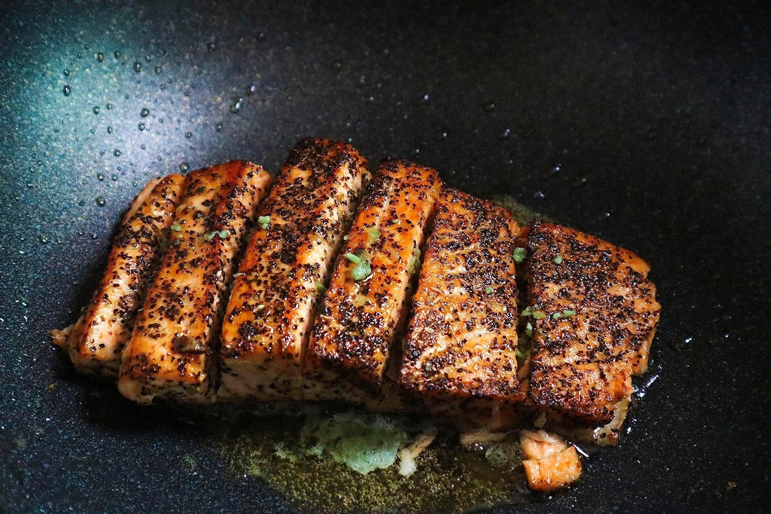 Seared Salmon Fillet in a Nonstick Pan
