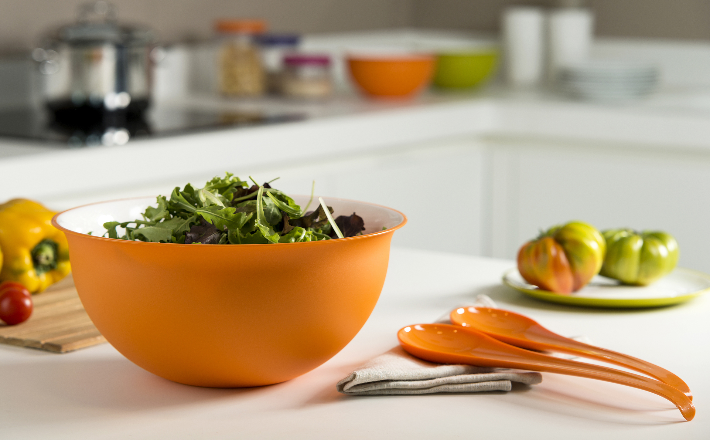 Posate Da Insalata Omada Design 28cm - Antibatteriche, Colorate, Made In Italy, Lavabili In Lavastoviglie