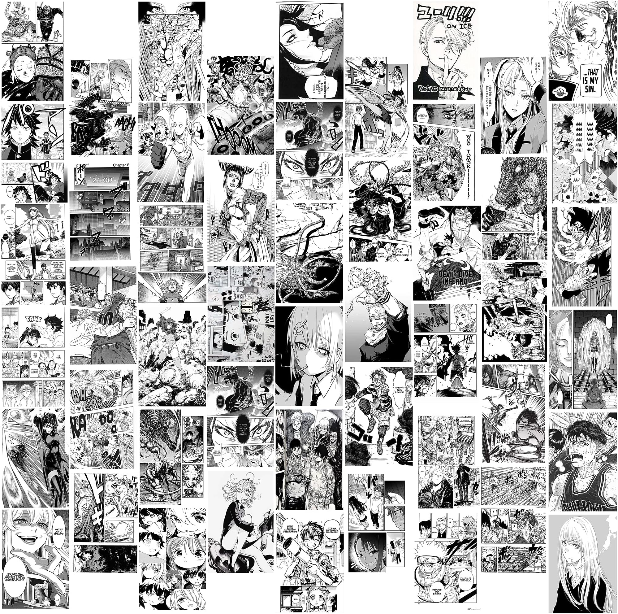 DESERT CAMEL Anime Wall Collage Kit,Anime Stuff Pictures 50Pcs Anime Posters for Room Aesthetic,Anime Room Decor,Anime Manga Panels for Teens Girls Boys Dorm Bedroom Anime Wall Art
