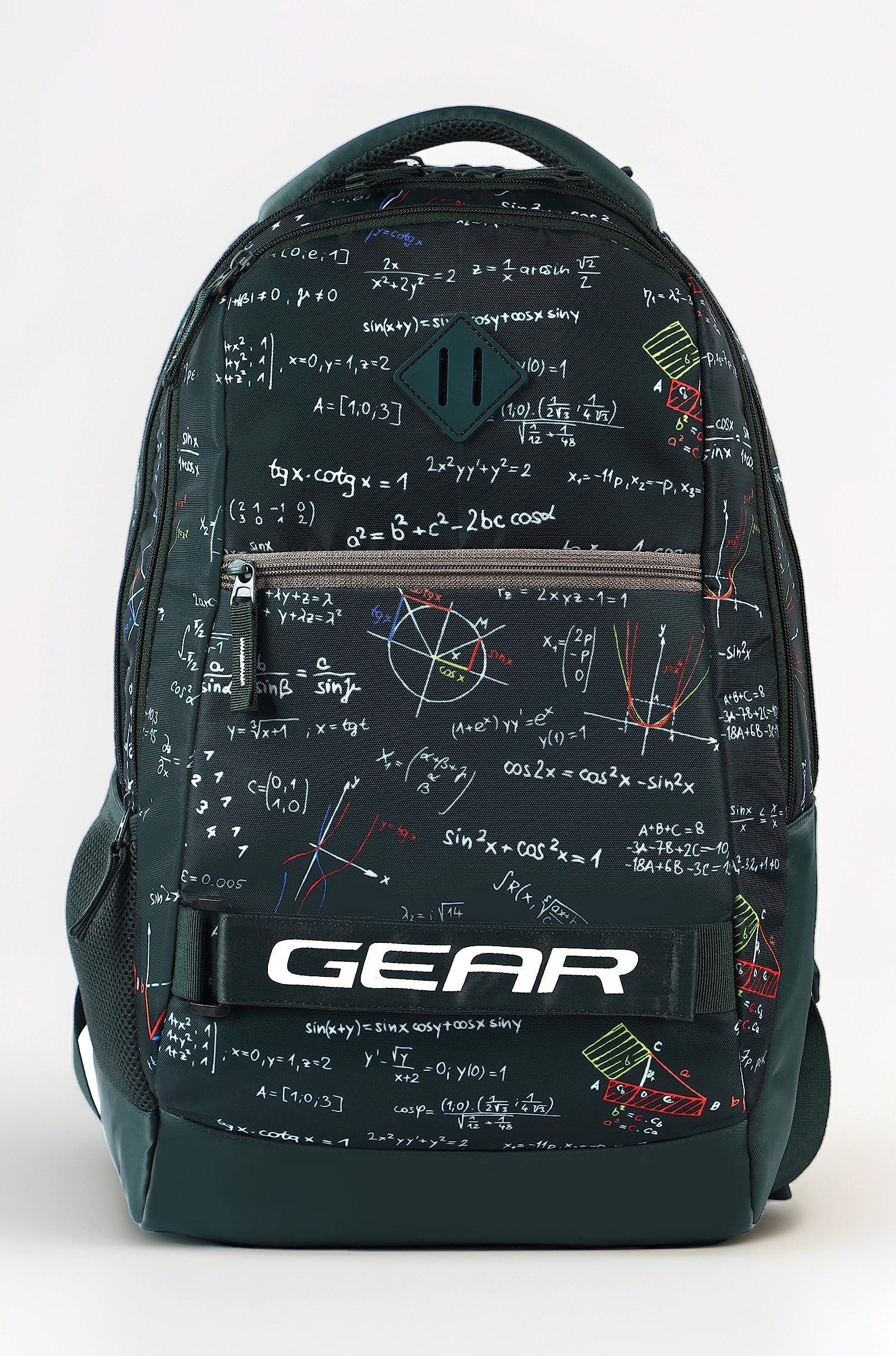 Gear Calculus 34 L Water Resistant School Bag with Rain Cover/Kids Bag/Casual 4 Compartment Backpack/Daypack/Travel 4 Compartment Backpack/College Bag for Boys/Men (Green)