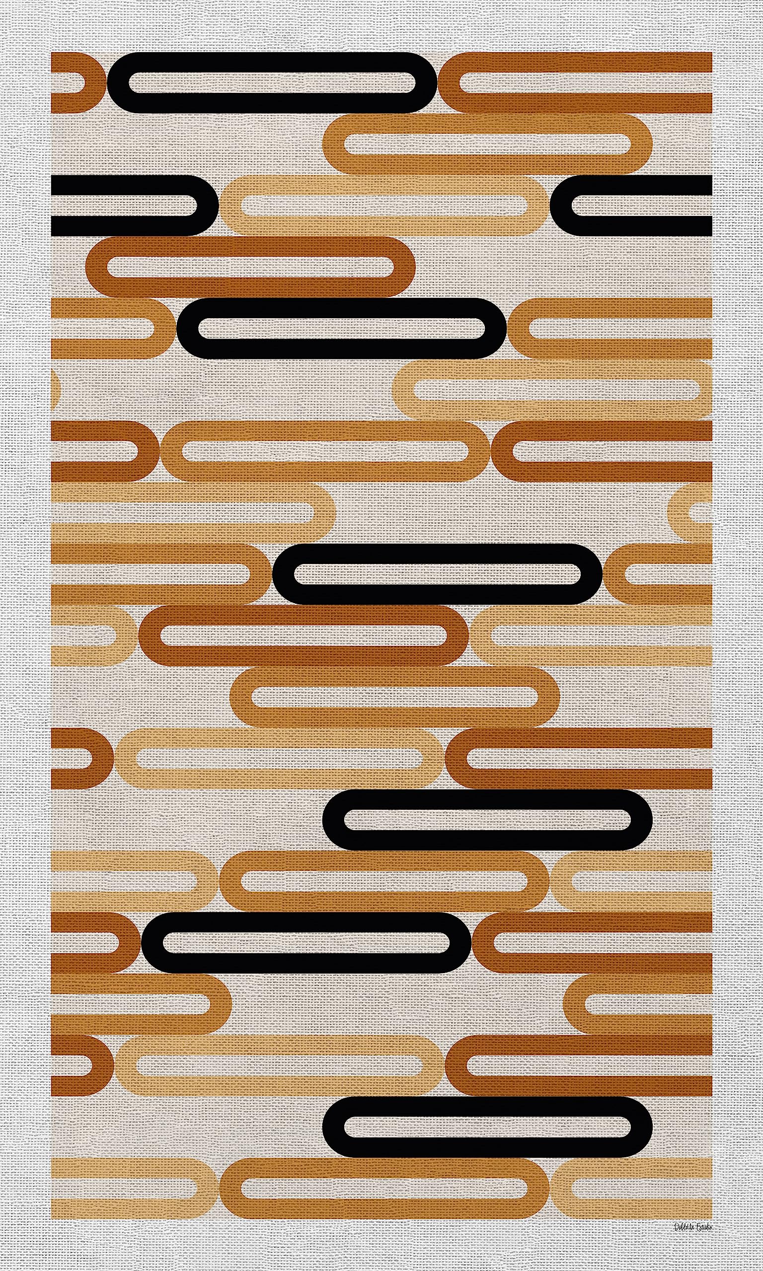 DobleUve Estudio Alfombra Vinílica Estampado Circular | Beige | 40x68 cm | Alfombra Cocina Lavable Antideslizante | Alfombra Vinilica | Suelo Vinílico | Alfombra Vinilo Salón