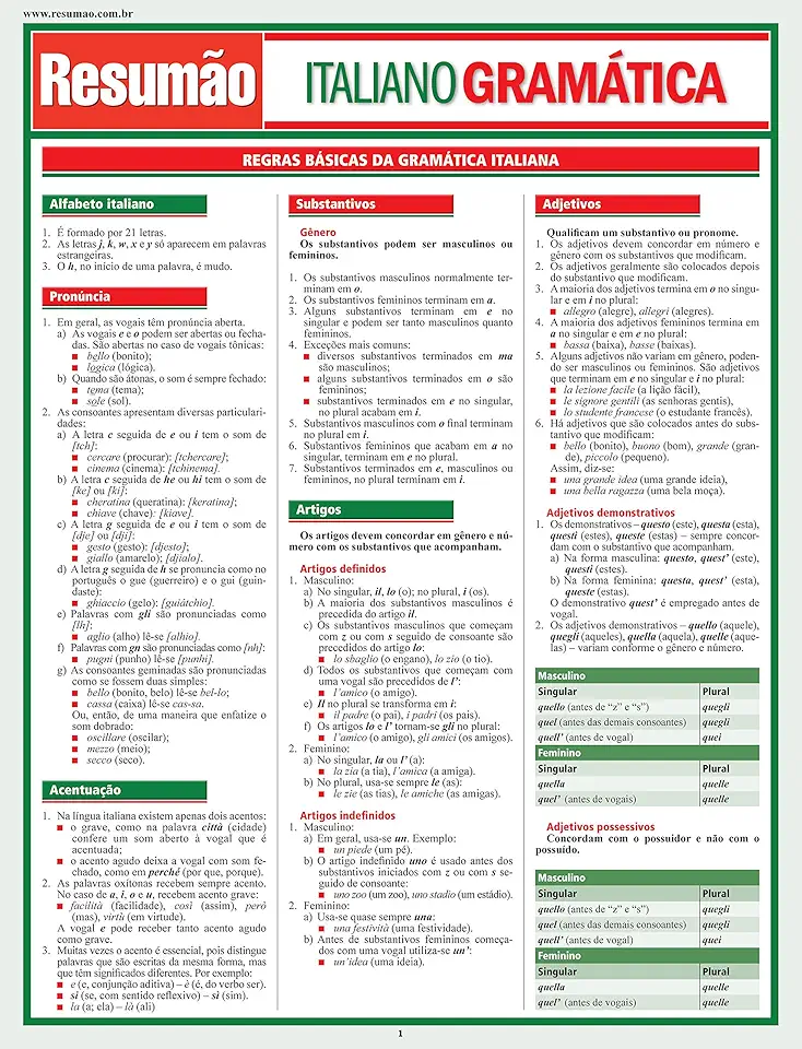 Italiano - Gramática