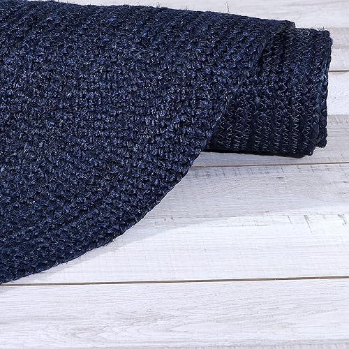 Miniatura 6 de Super Area Rugs Alfombra trenzada a mano de yute suave y natural, color beige natural, 6 x 9 pies